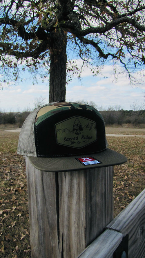 Brush Stalker Camo trucker hat by Sacred Ridge Co